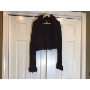 Rhapsody Black Penny Lane Style Crop Knit Cardigan Goth Witchy Edgy Retro Indie